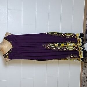 Advance Apparel Free Size Rayon Gauze Art to Wear Boho Tank Dress Pockets